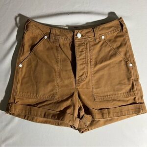 Topo Designs Shorts Womens 6  Canvas Chore Button Fly Outdoor Cotton Knit